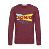 Sonic Drive In Long Sleeve T Shirt - heather burgundy