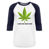 Weed Lovers 3/4 Sleeve T-Shirt - white/navy