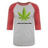 Weed Lovers 3/4 Sleeve T-Shirt - heather gray/red