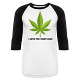 Weed Lovers 3/4 Sleeve T-Shirt - white/black