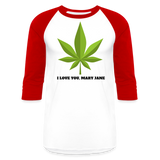Weed Lovers 3/4 Sleeve T-Shirt - white/red