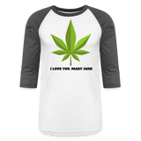 Weed Lovers 3/4 Sleeve T-Shirt - white/charcoal