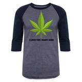 Weed Lovers 3/4 Sleeve T-Shirt - heather blue/navy