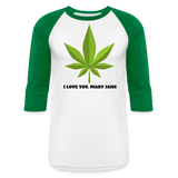 Weed Lovers 3/4 Sleeve T-Shirt - white/kelly green
