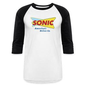 Sonic Drive In  3/4 Sleeve Raglan Shirt - white/black
