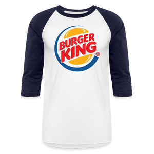 Burker King's Logo 3/4 Sleeve T-Shirts - white/navy