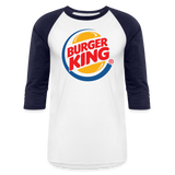 Burker King's Logo 3/4 Sleeve T-Shirts - white/navy