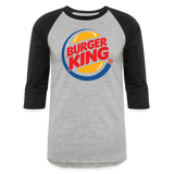Burker King's Logo 3/4 Sleeve T-Shirts - heather gray/black