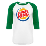 Burker King's Logo 3/4 Sleeve T-Shirts - white/kelly green