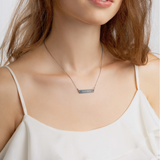 Custom Name Engraved Silver Bar Chain Necklace