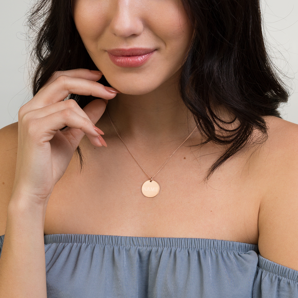 Custom Name Engraved Silver Disc Necklace