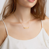 Custom Name Engraved Silver Bar Chain Necklace