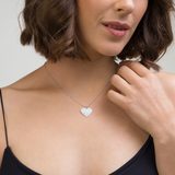 Custom Name Engraved Silver Heart Necklace