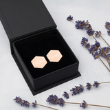 Custom Name Sterling Silver Hexagon Stud Earrings