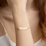 Custom Name Engraved Silver Bar Chain Bracelet