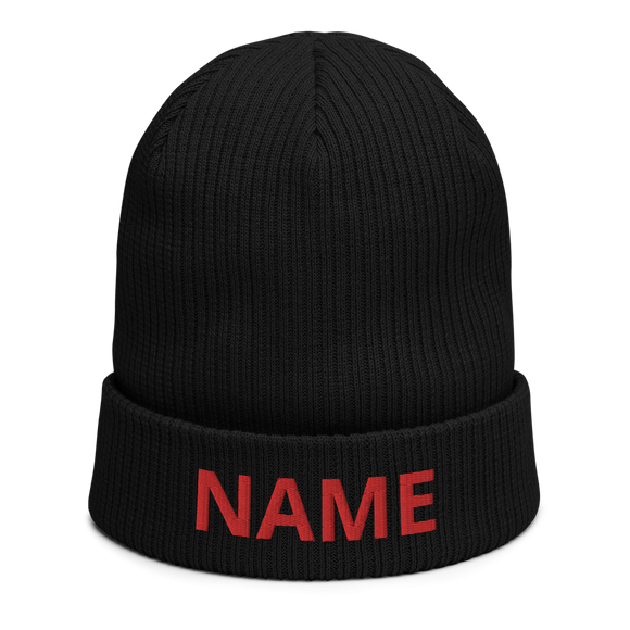Custom Name Organic ribbed beanie