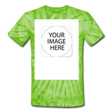 Custom Image Unisex Tie Dye T-Shirt - spider lime green