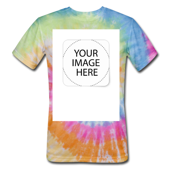 Custom Image Unisex Tie Dye T-Shirt - rainbow