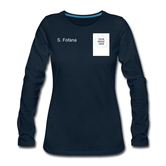 Customize Women's Premium Long Sleeve T-Shirt - deep navy