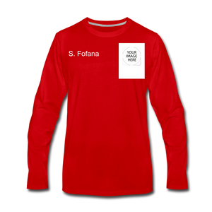Customize Men's Premium Long Sleeve T-Shirt - red