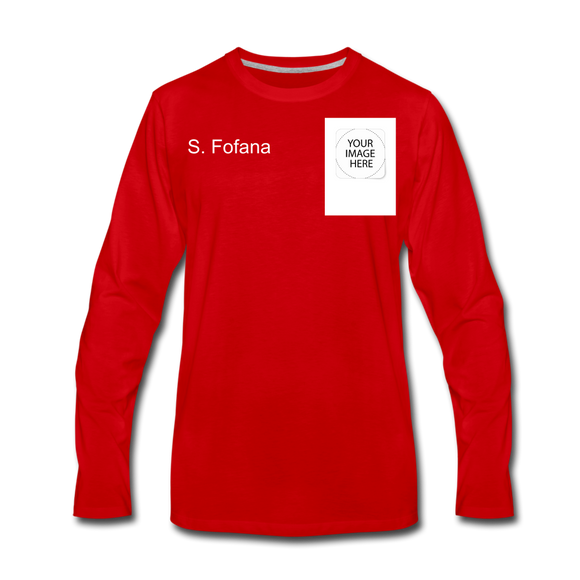 Customize Men's Premium Long Sleeve T-Shirt - red