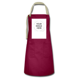 Customize Artisan Apron - burgundy/khaki