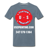 U.S Custom Printing Men's Premium T-Shirt - steel blue