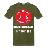 U.S Custom Printing Men's Premium T-Shirt - olive green
