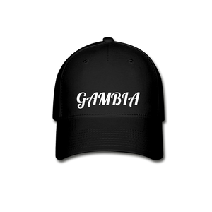 Gambia Flag Baseball Cap - black