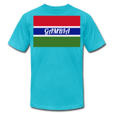 Gambian Flag Unisex Jersey T-Shirt - turquoise
