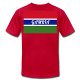 Gambian Flag Unisex Jersey T-Shirt - red
