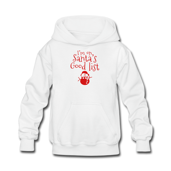 I'm on Santa's Good List Kids' Hoodie - white