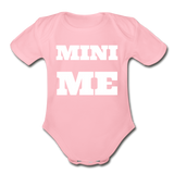 Mini Me Organic Short Sleeve Baby Bodysuit - light pink