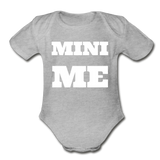 Mini Me Organic Short Sleeve Baby Bodysuit - heather grey