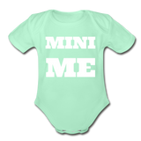 Mini Me Organic Short Sleeve Baby Bodysuit - light mint