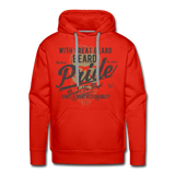 Beard Pride Men's Premium Hoodie - red