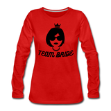 Team Bride Women's Premium Slim Fit Long Sleeve T-Shirt - red
