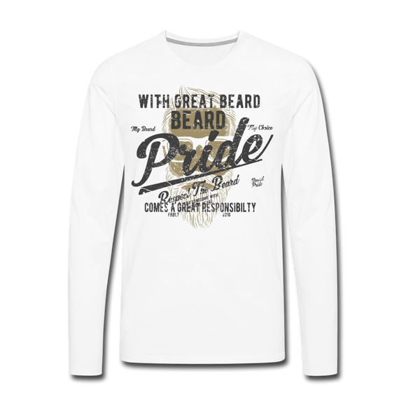 Beard Pride Men's Premium Long Sleeve T-Shirt - white