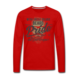 Beard Pride Men's Premium Long Sleeve T-Shirt - red