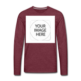 Custom Image Men's Premium Long Sleeve T-Shirt - heather burgundy