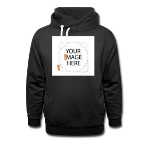Custom Image Shawl Collar Hoodie - black
