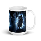 Wolves At Night Unique Illustration Mug