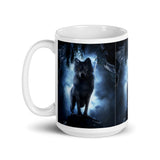 Wolves At Night Unique Illustration Mug